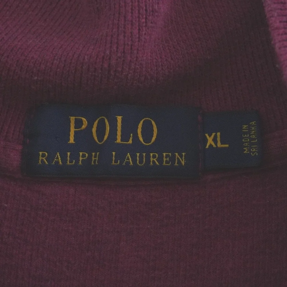 Polo Ralph Lauren Quarter Zip Pullover Mens XL Red Long Sleeve Ribbed Mock Neck